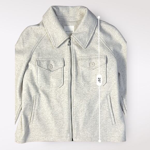 Avec Les Filles Women’s Relaxed Zip Front Jacket Cream Size L Felted Winter - Picture 6 of 11